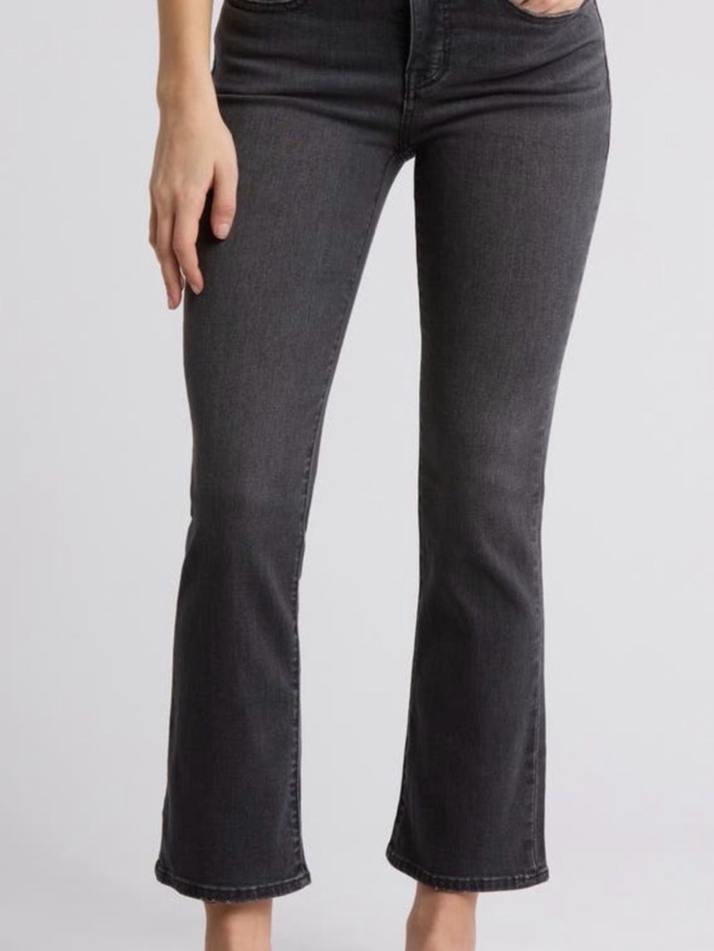 Madewell Dark Gray Midrise Cropped Kickout Jeans